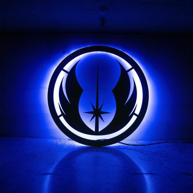 Star Wars, Jedi Rebel Order Logo. LED Back lit, Jedi Rebel Sign, Black series Decor, Christmas Gift for teenager or adults