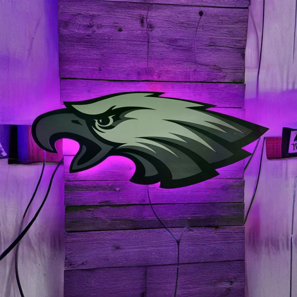 Philadelphia Eagles backlit sign. LED Eagles Sign, Green Nation