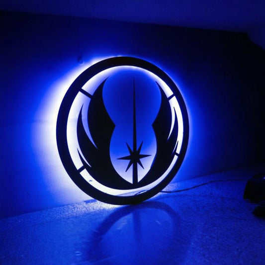 Star Wars, Jedi Rebel Order Logo. LED Back lit, Jedi Rebel Sign, Black series Decor, Christmas Gift for teenager or adults