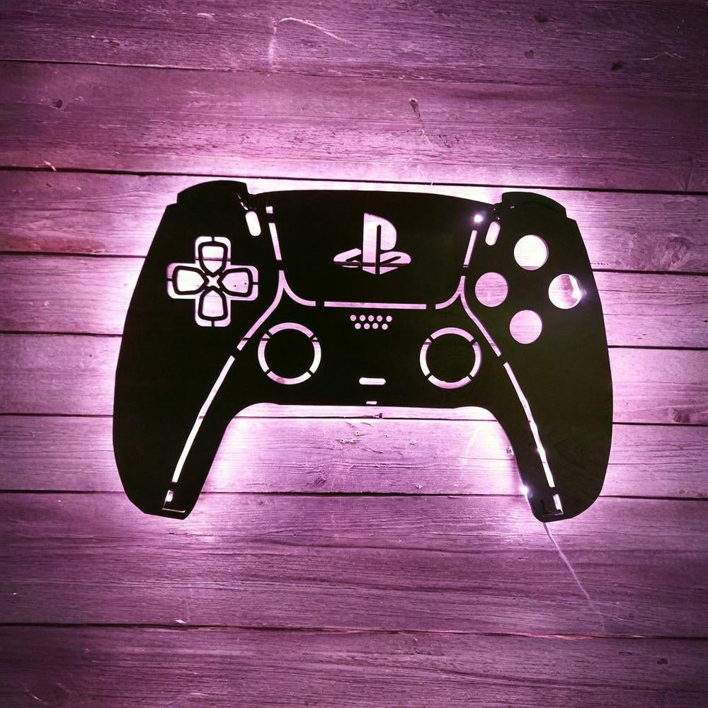 Playstation 5 Game Controller Backlit sign, Wall Art, Video Game Art, Game Room Decor, PS5 PSX Ps2 Ps3 Ps4 Rgb Color Changing Led w/ Remote