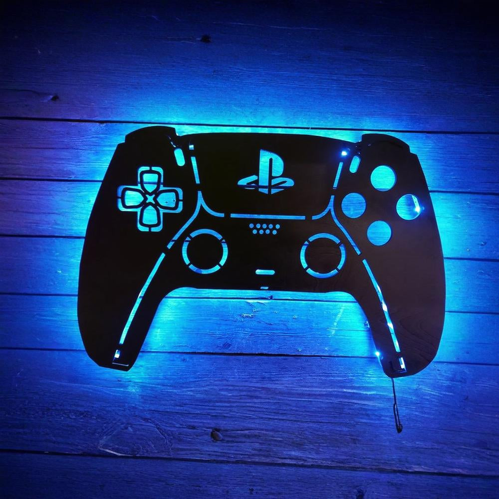 Playstation 5 Game Controller Backlit sign, Wall Art, Video Game Art, Game Room Decor, PS5 PSX Ps2 Ps3 Ps4 Rgb Color Changing Led w/ Remote