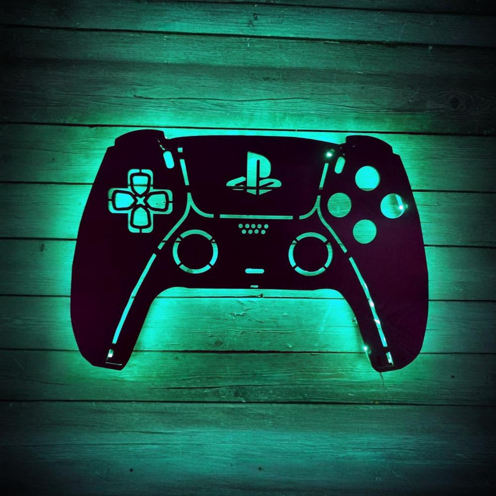 Playstation 5 Game Controller Backlit sign, Wall Art, Video Game Art, Game Room Decor, PS5 PSX Ps2 Ps3 Ps4 Rgb Color Changing Led w/ Remote
