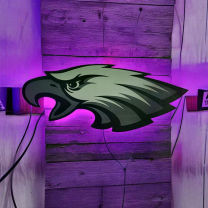 Philadelphia Eagles backlit sign. LED Eagles Sign, Green Nation