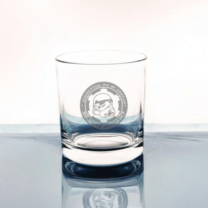 Stormtrooper imperial logo Whiskey Glass, SOTHE Star Wars 10.5 Oz Bourbon Rock Glass Custom Made USA